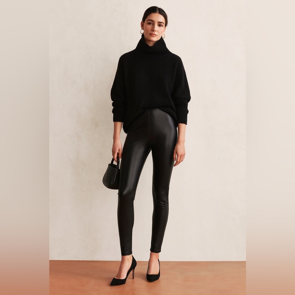 Aritzia Wilfred Free Faux Leather Leggings Womens Size Small Minimalist‎